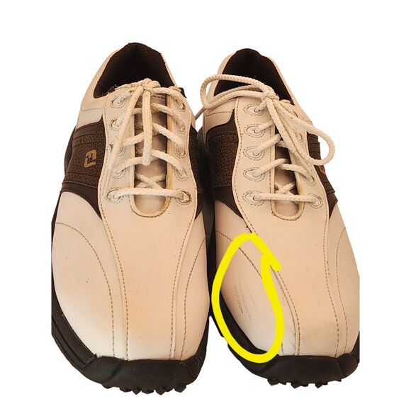 Foot Joy Greenjoys Mens‎ 7.5M Golf Shoes White Brown Oxford 45457 - Picture 12 of 12